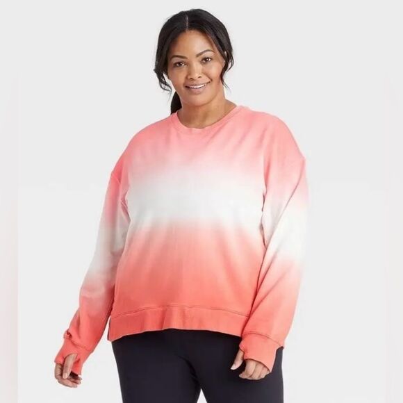 all in motion Tops - All In Motion Pink and White Ombre Crewneck Sweatshirt